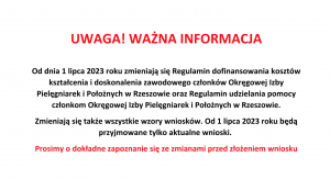 UWAGA! WAŻNA INFORMACJA